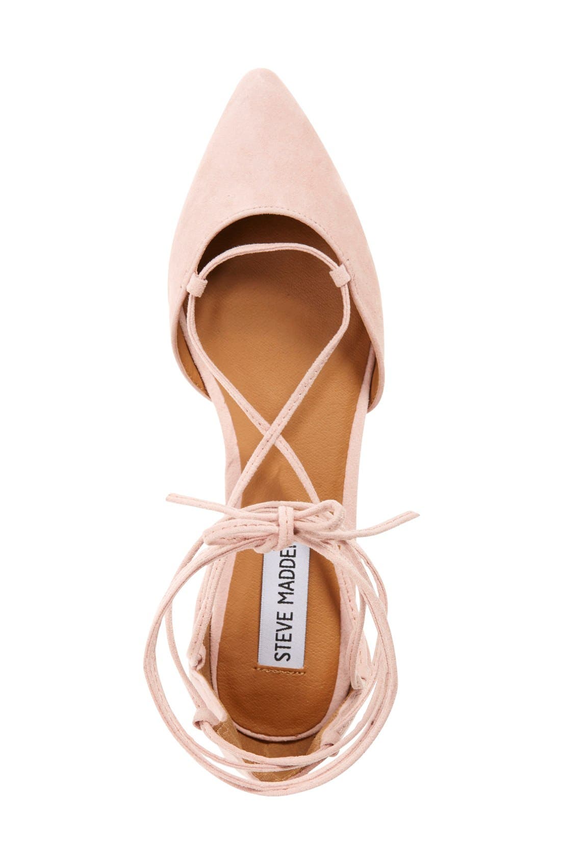 'Sunshine' Lace-Up Flat, Alternate, color, LIGHT PINK