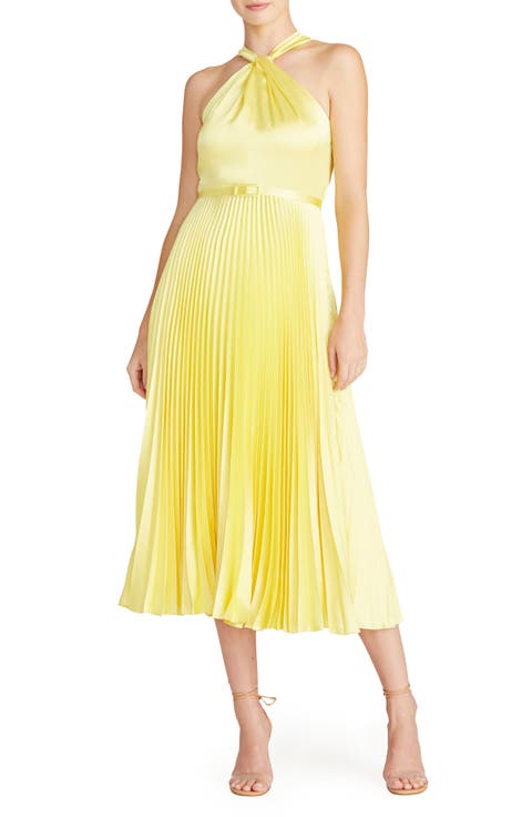 Pleated Satin Cocktail Dress