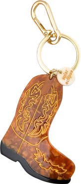 Solar Eclipse Hand Painted Cowboy Boot Key Chain Bag Charm