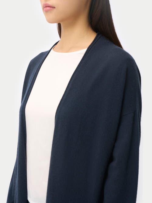 Gobi Mongolian Cashmere 3d Longline Cardigan In Blue