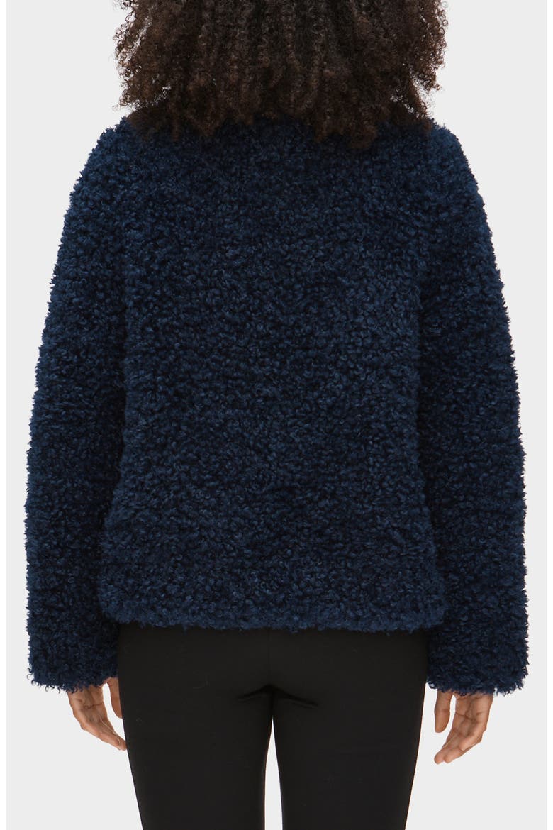 Francine Faux Shearling Jacket, Alternate, color, NAVY