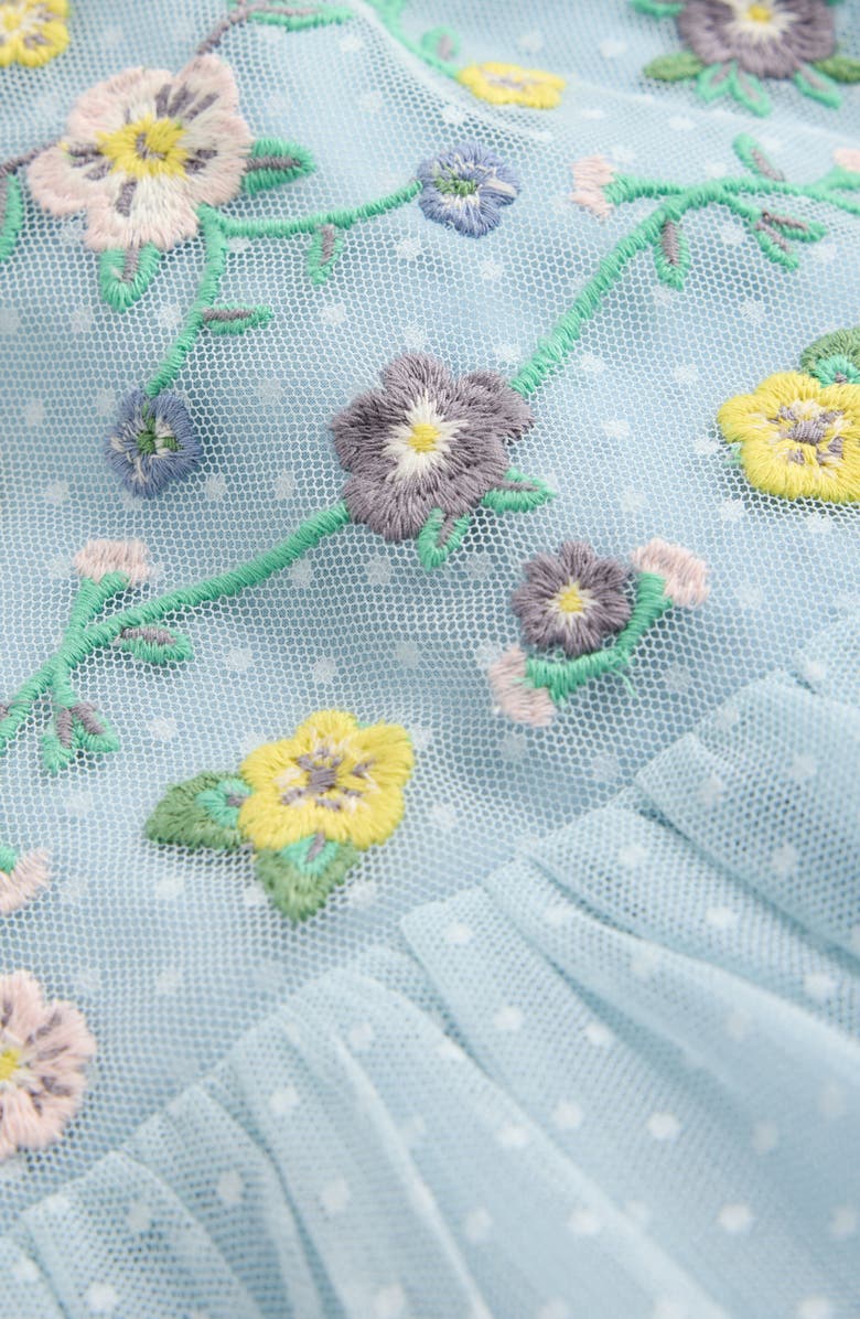 Mini Boden Kids' Embroidered Swiss Dot Tulle Dress, Alternate, color, 