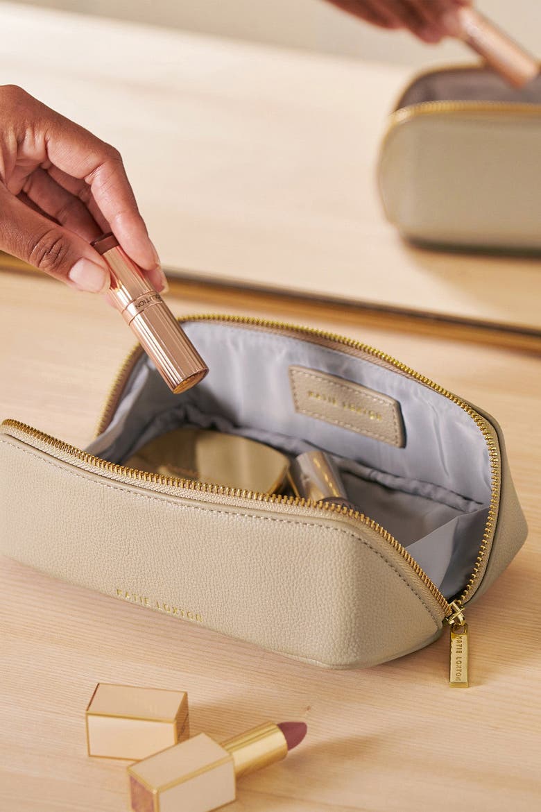 Small Make Up and Toiletry Bag, Alternate, color, Light Taupe