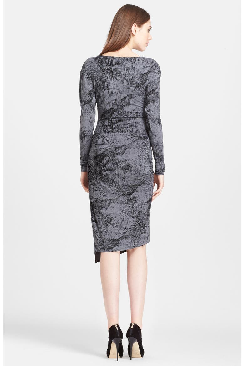 Ruched Jersey Dress, Alternate, color, CHARCOAL/ BLACK