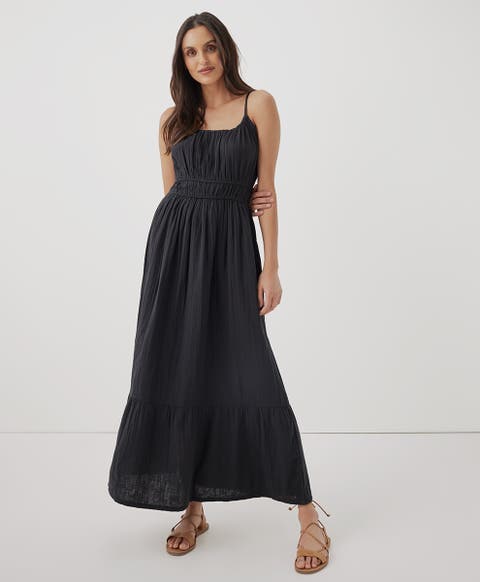 Organic Cotton Coastal Double Gauze Cami Maxi Dress