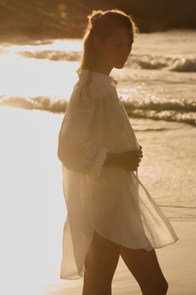 Linen Beach Shirt, Alternate, color, White