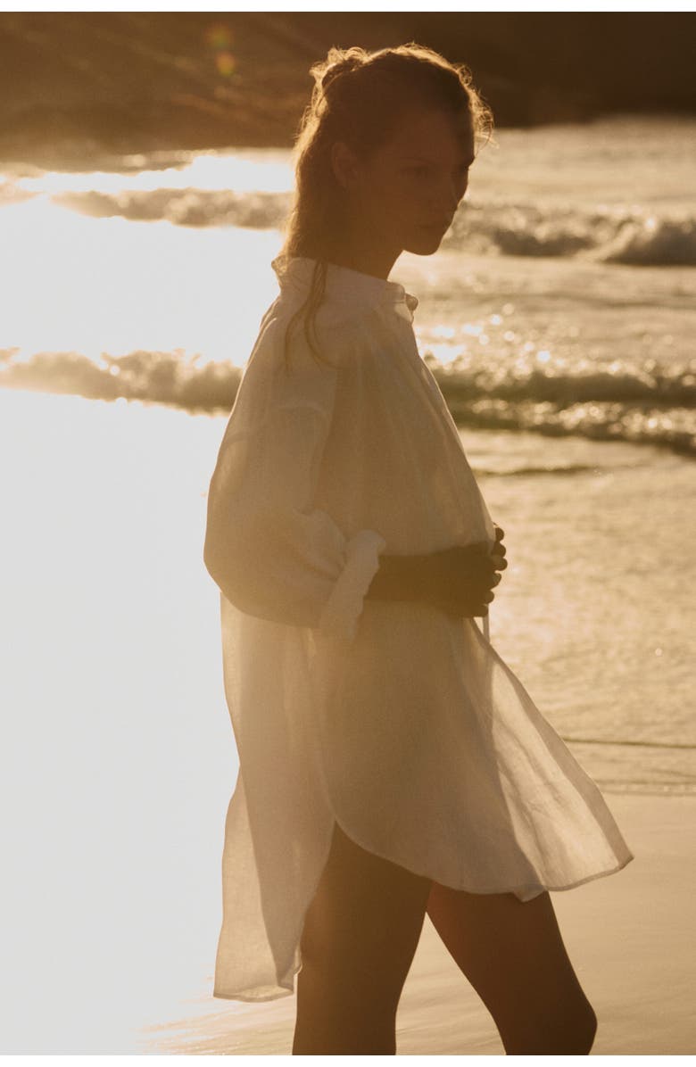 H&M Linen Beach Shirt, Alternate, color, White