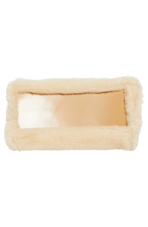 Ferragamo Hug Small Shearling Tote Bag In Naturale/camel