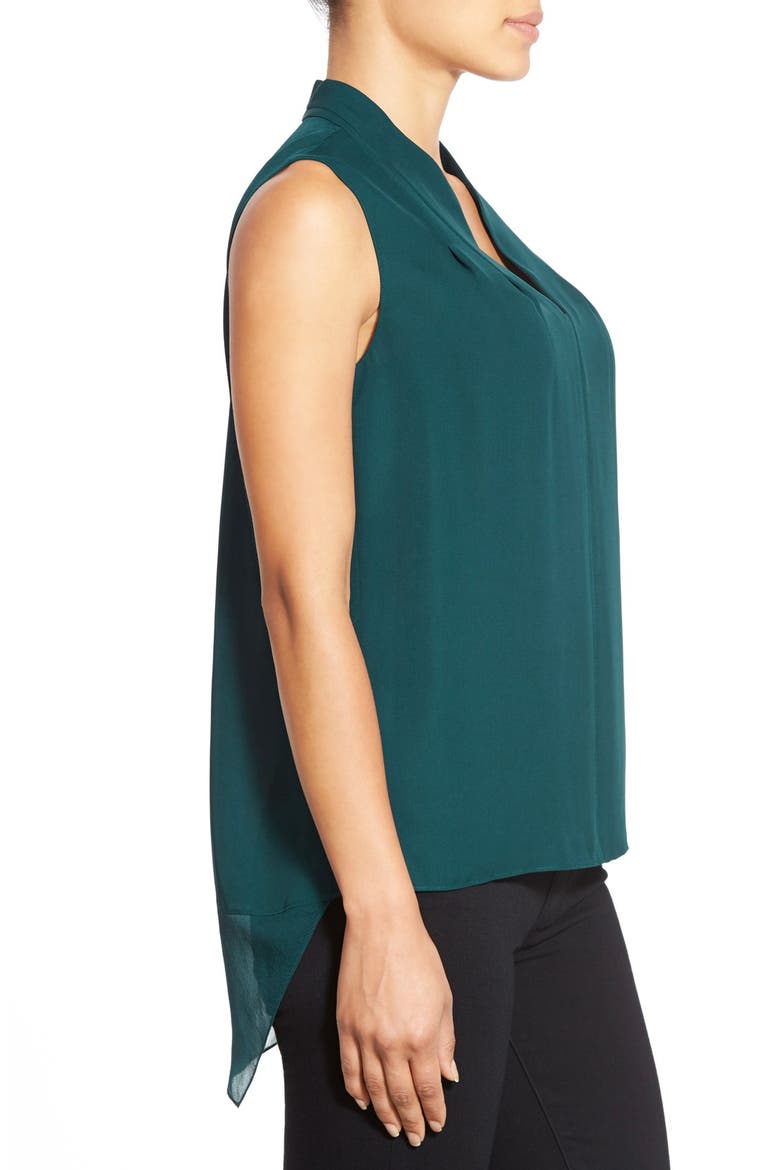'Judith' Asymmetrical Silk Blouse, Alternate, color, LEAF