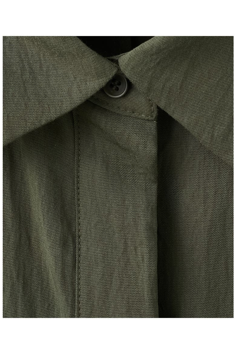 Long Sleeve Shirtdress, Alternate, color, KHAKI GREEN