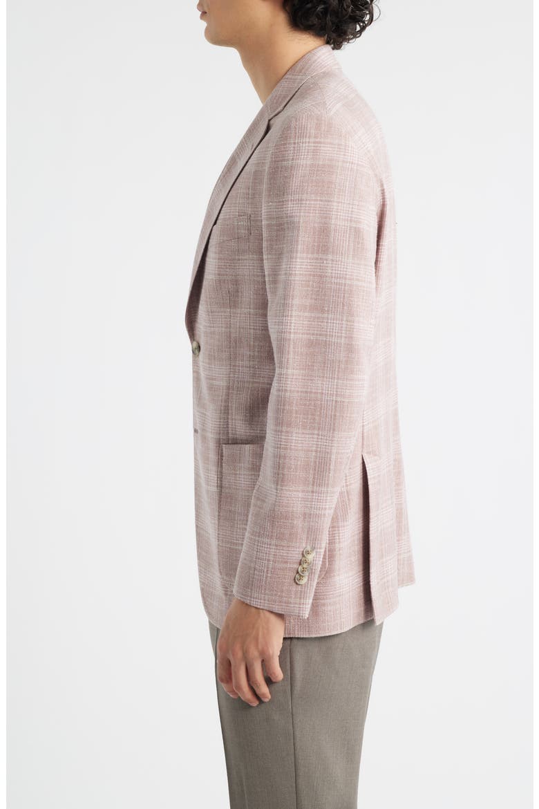 Hyperlight Soft Pink Plaid Wool & Silk Blend Sport Coat, Alternate, color, PINK