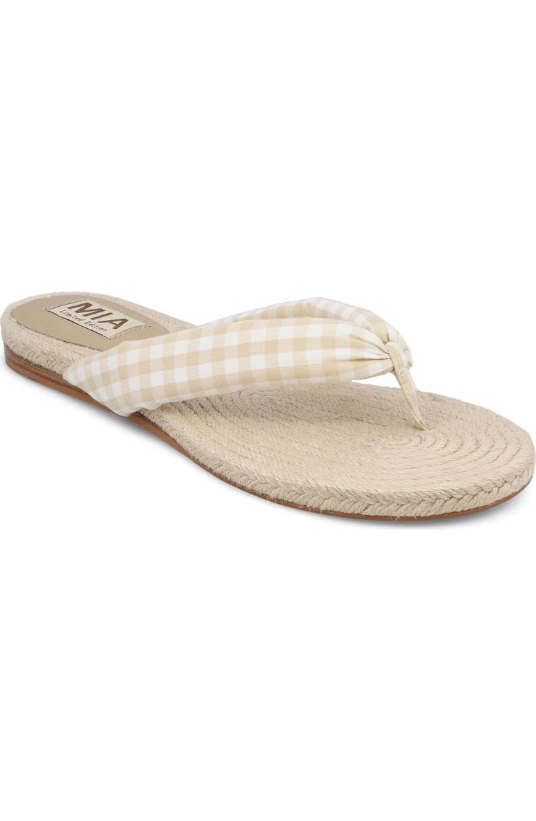 MIA Aleena Espadrille Flip Flop, Main, color, Natural/ White