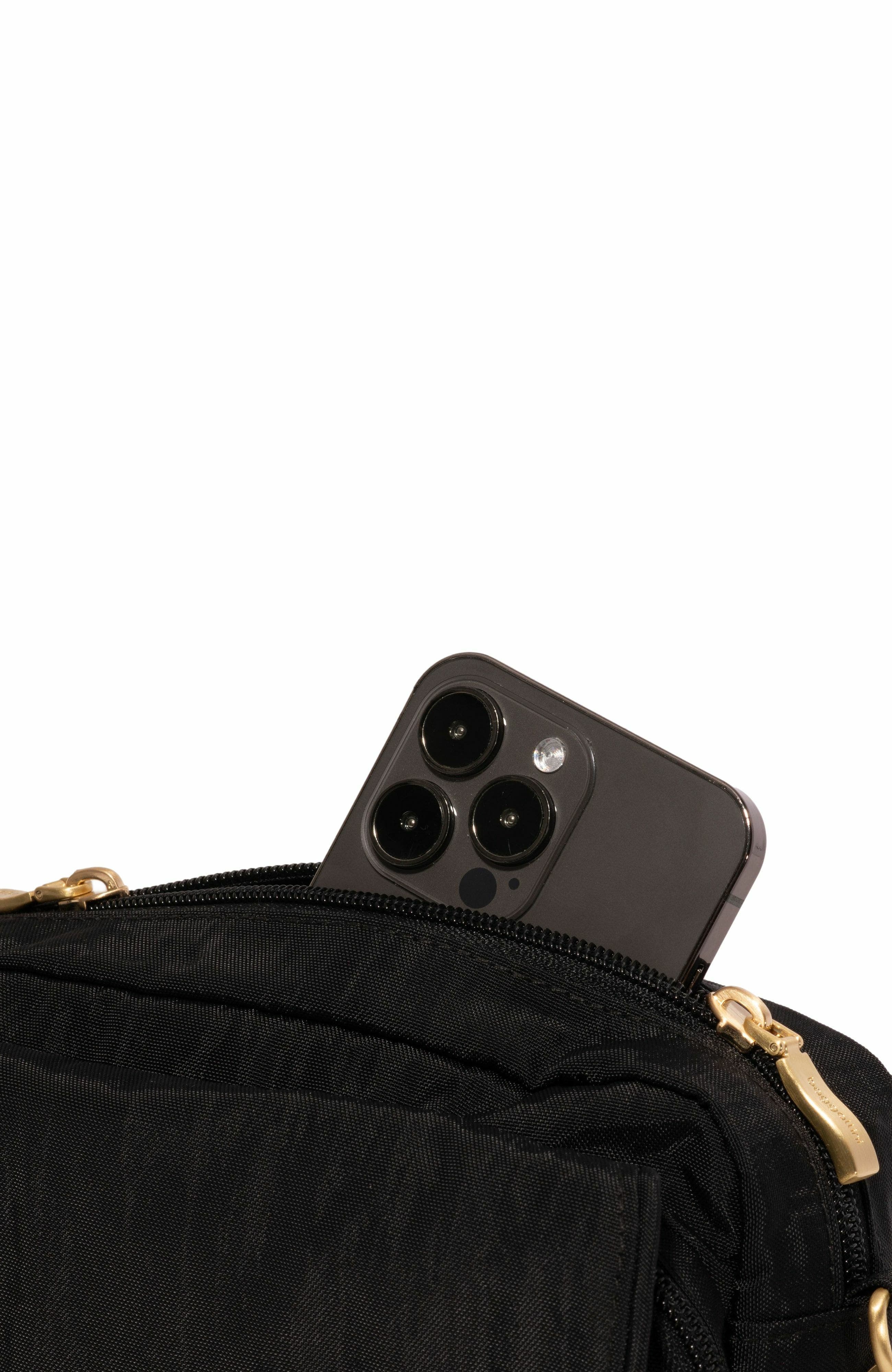 BAGGALLINI Coastal Flip Lock Camera Bag Crossbody, Alternate, color, Black With Gold Hardware