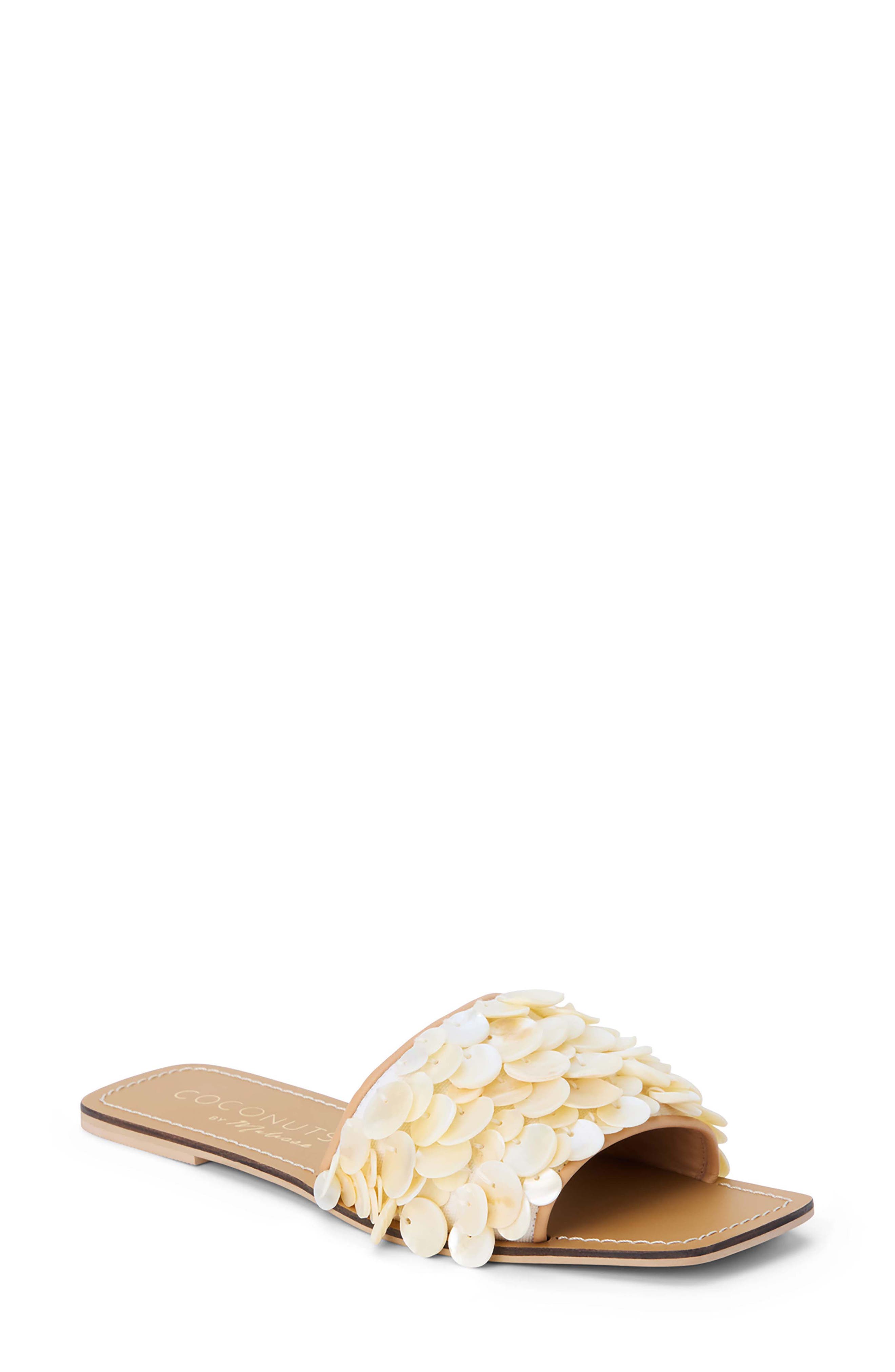 Waverly Slide Sandal, Main, color, NATURAL/ WHITE