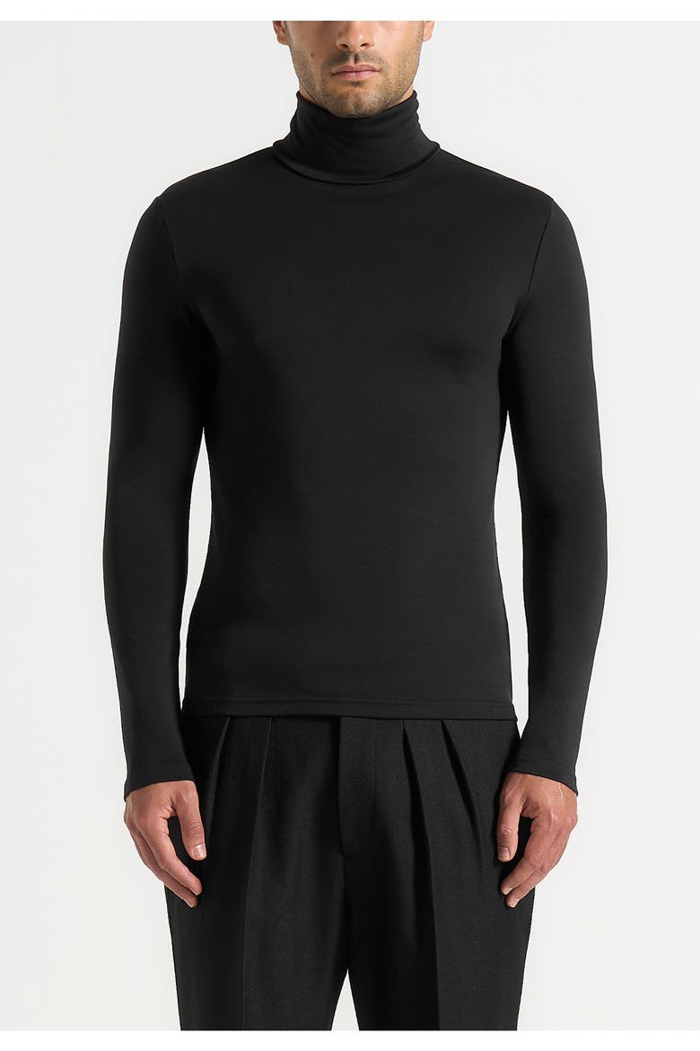 Long Sleeve Roll Neck Top, Alternate, color, Black