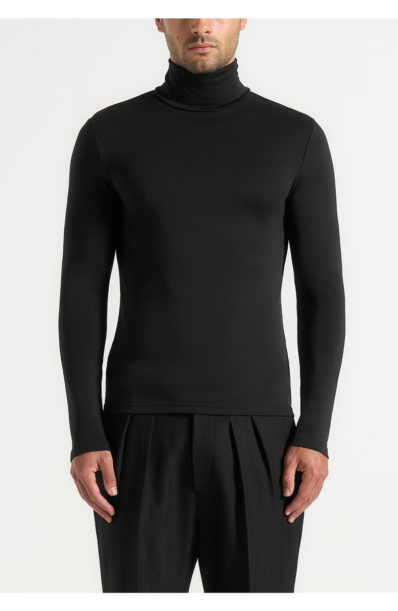 Manière De Voir Long Sleeve Roll Neck Top, Alternate, color, Black