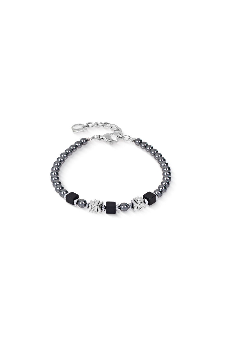 Beads & Pearls Spike Bracelet, Main, color, Grey-Silver