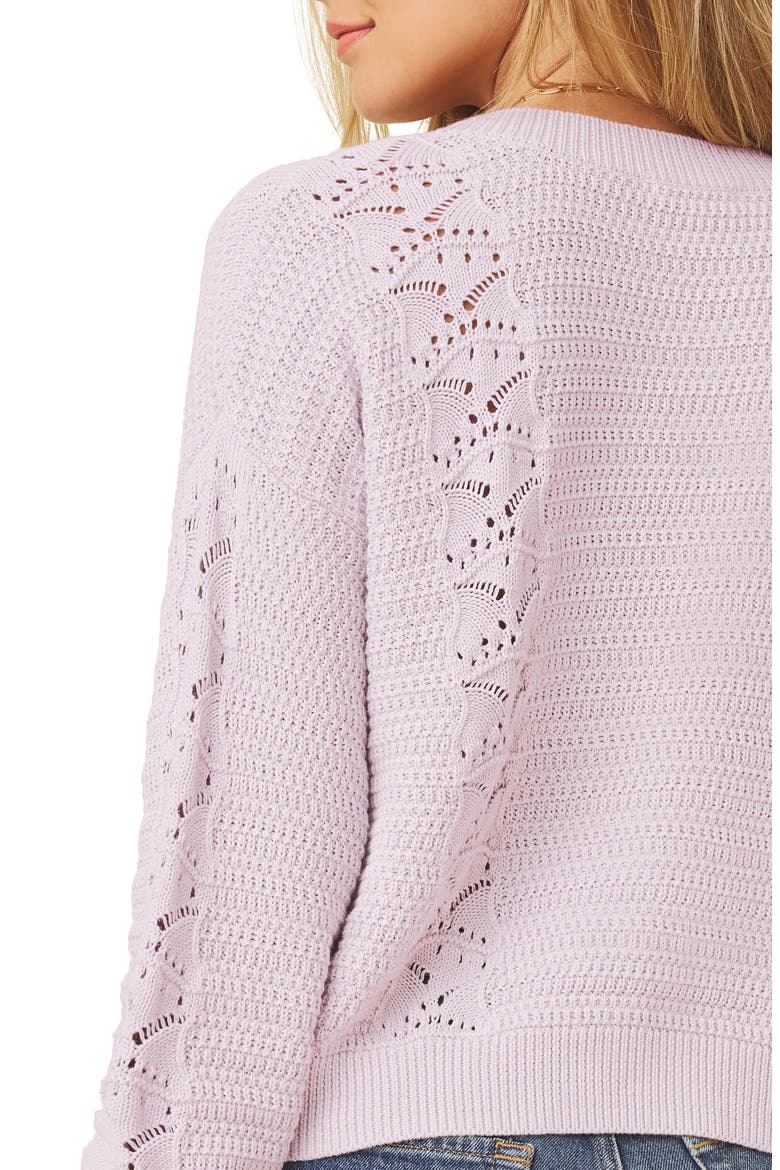 Bridget Cotton Cardigan, Alternate, color, ORCHID PURPLE