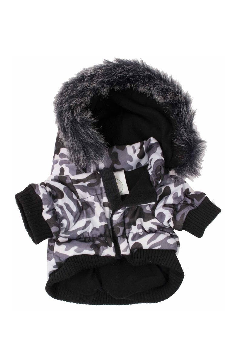 PETKIT Fashion Pet Faux Fur Trim Parka Coat - X-Small, Alternate, color, 