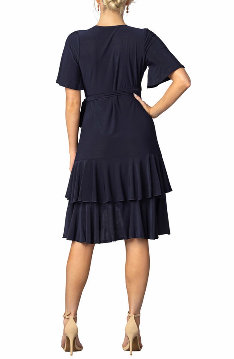 Kiyonna Miranda Midi Wrap Dress, Alternate, color, Nouveau Navy
