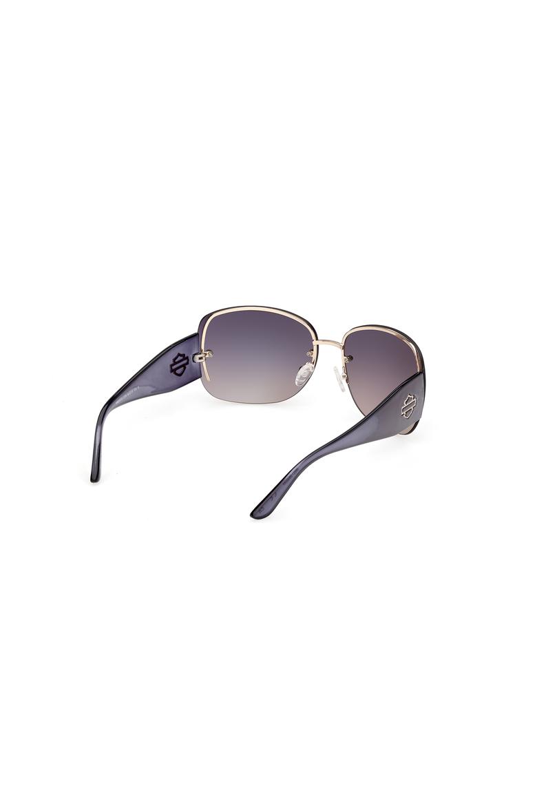 Rimless Shield Metal Sunglasses, Alternate, color, Gold / Gradient Blue