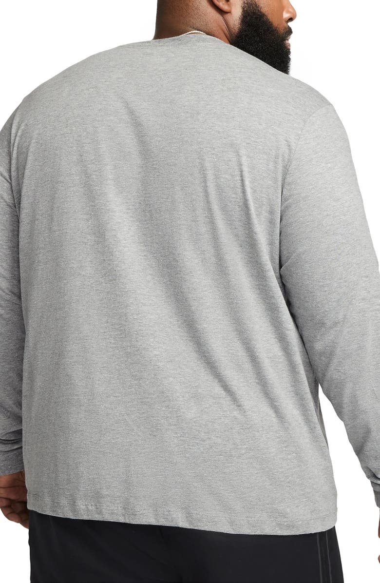 Nike Sportswear Club Long Sleeve T-Shirt, Alternate, color, Heather Grey/ Black