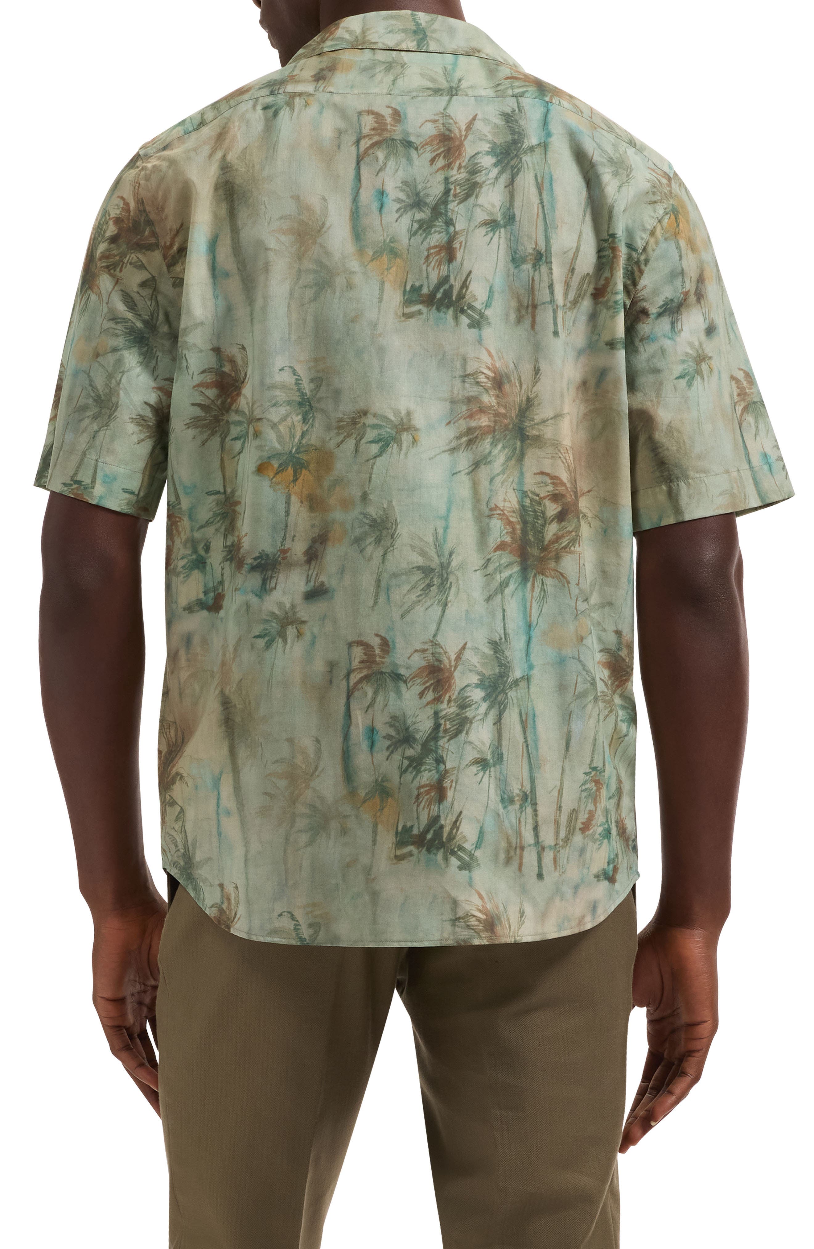 Jackson Palm Tree Print Cotton Camp Shirt - image 2