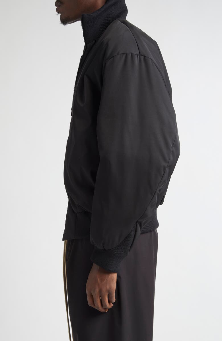Fear of God High Neck Bomber Jacket, Alternate, color, Black