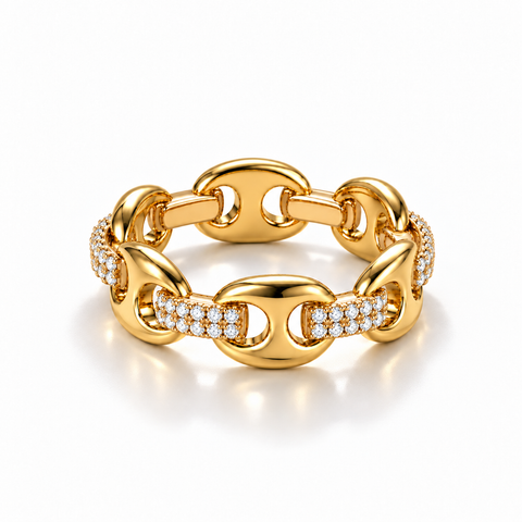 Anchor Link Crystal Statement Ring