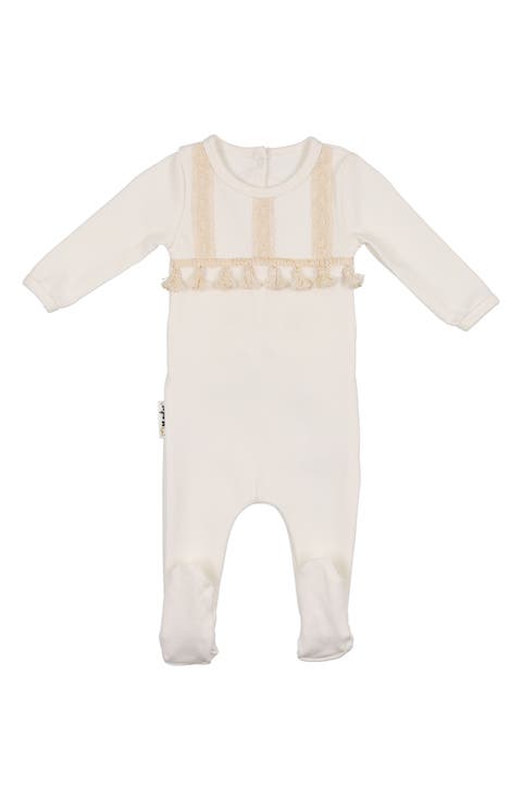 Crochet Tassel Stretch Cotton Footie (Baby)
