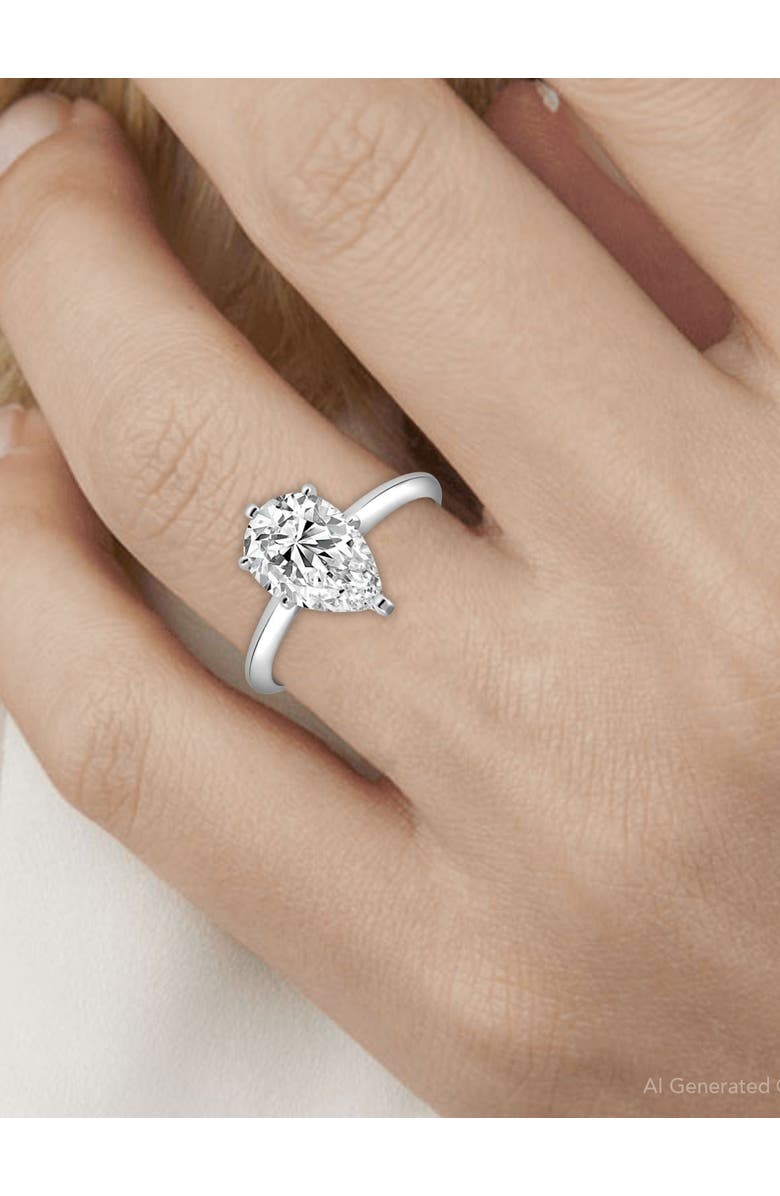 Bliss Diamond 3CT Platinum Pear Shaped Diamond 6-Prong Solitaire Engagement Ring Lab Grown, Alternate, color, Platinum