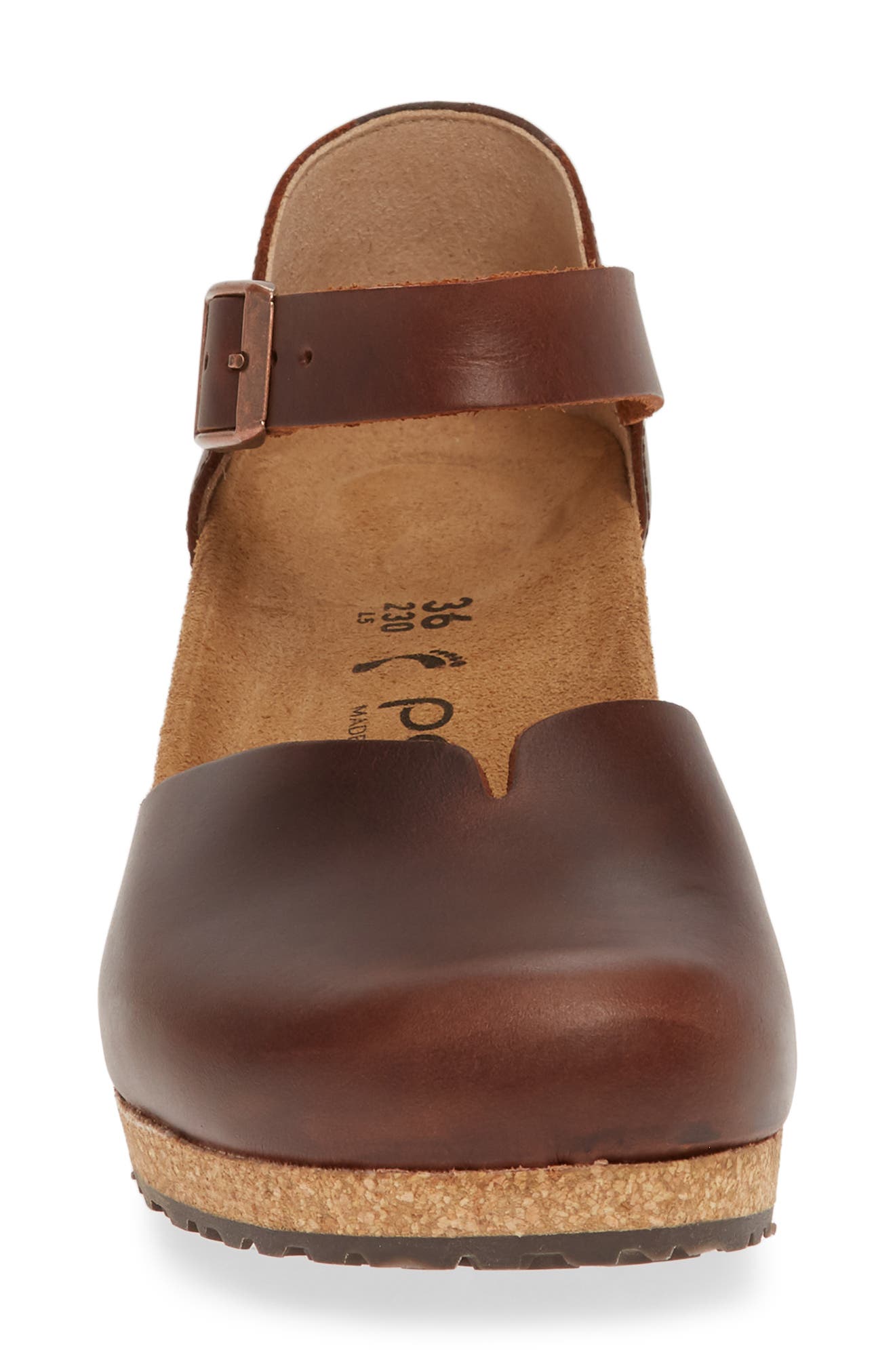 Mary Wedge Clog, Alternate, color, COGNAC LEATHER