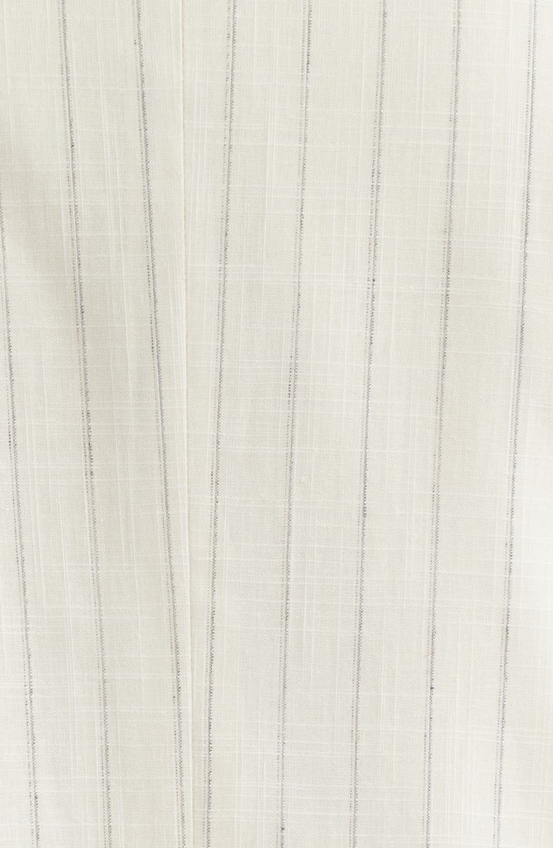 AllSaints Ridley Slim Fit Pinstripe Double Breasted Sport Coat, Alternate, color, Ecru