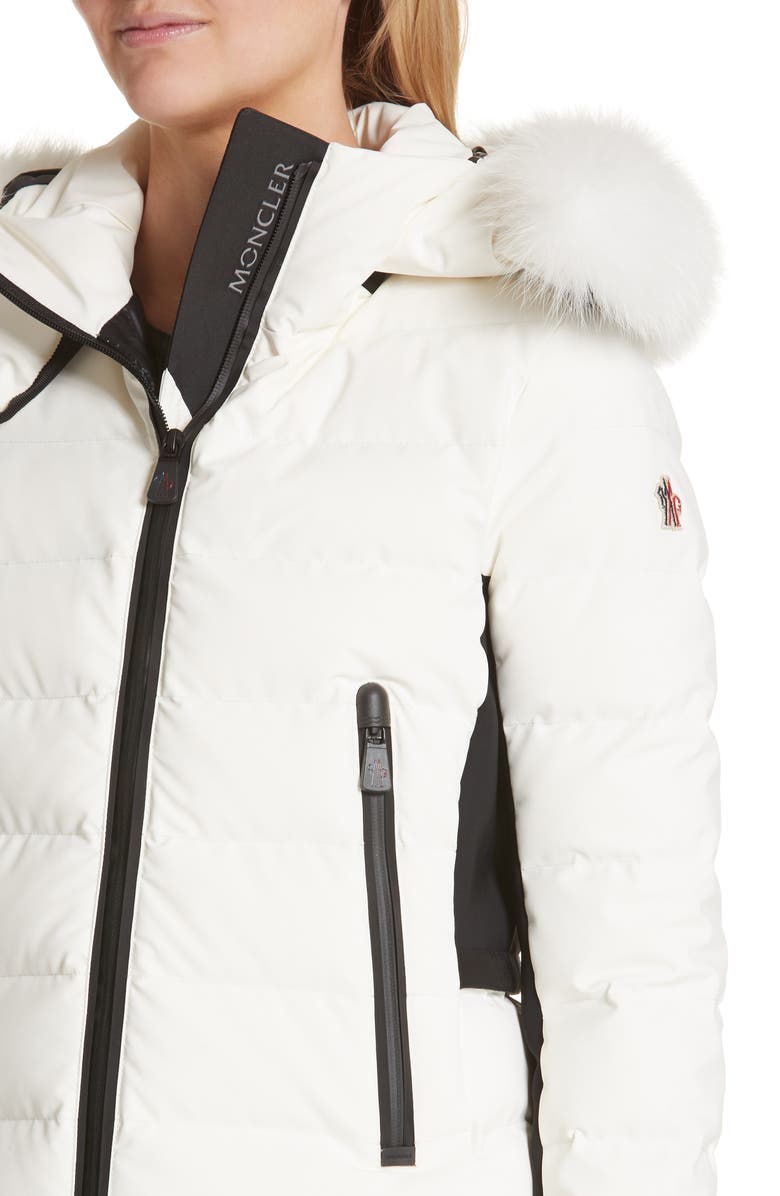 Moncler Lamoura Quilted Down Puffer Coat with Removable Genuine Fox Fur Trim, Alternate, color,