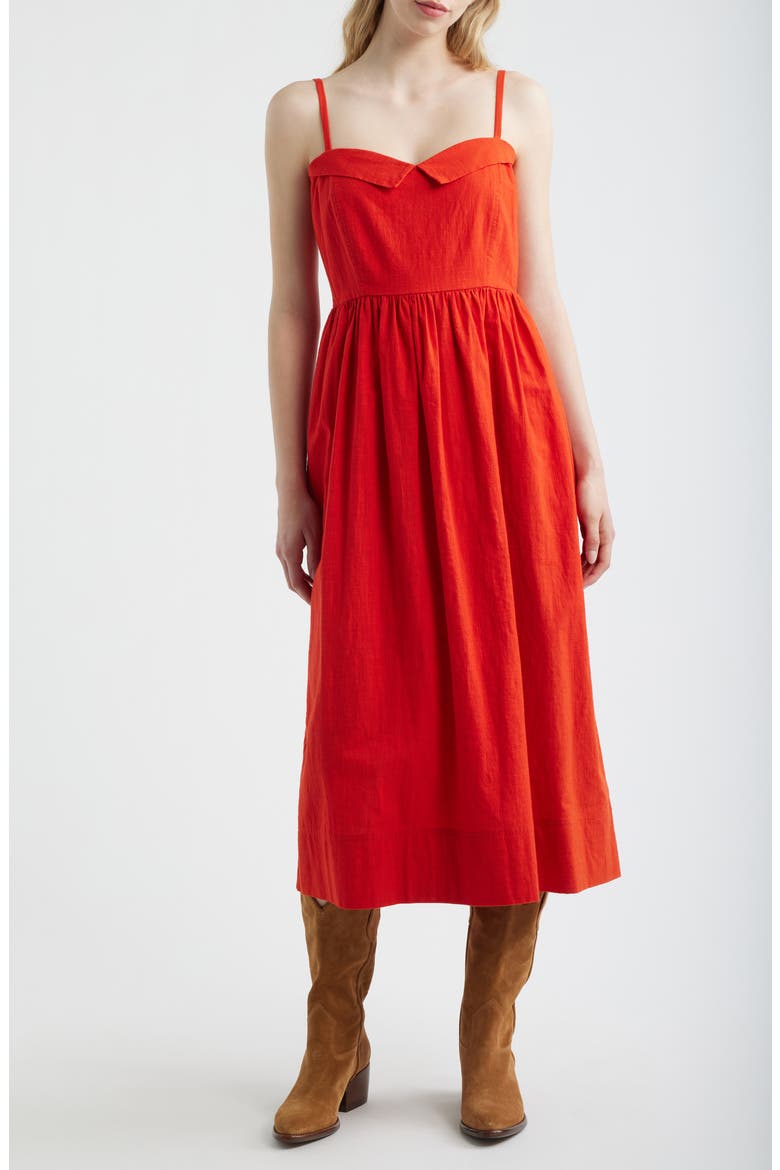 Verse Cotton Sundress, Main, color, HOT RED