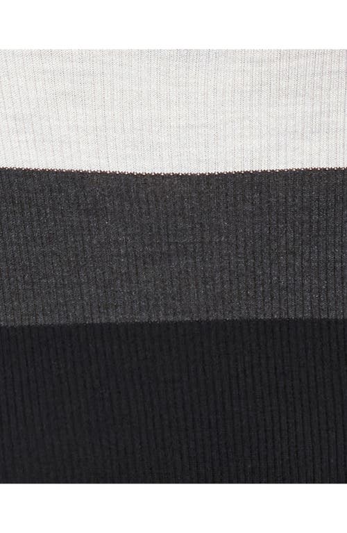 Theory Rib Colorblock Silk T-shirt In Black