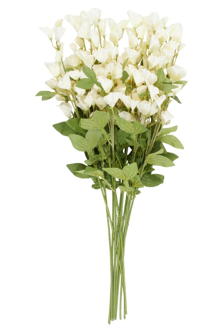 Set of 12 Sweet Pea Artificial Flowers, Alternate, color, WHITE