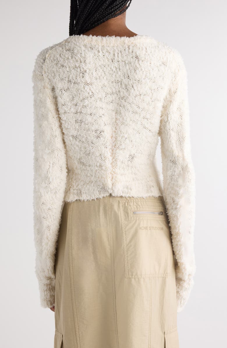 Acne Studios Kitsari Textured Wool Blend Cardigan, Alternate, color, White