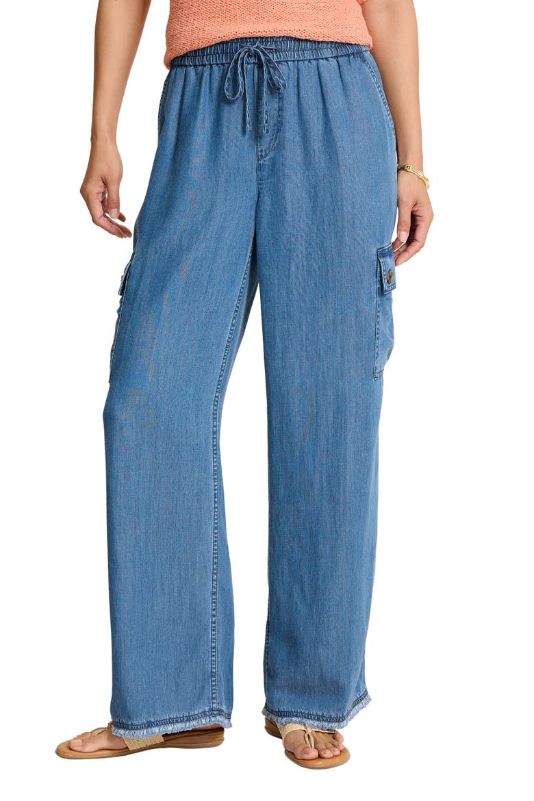 O Lei Chambray Cargo Pants, Main, color, MED INDIGO WASH