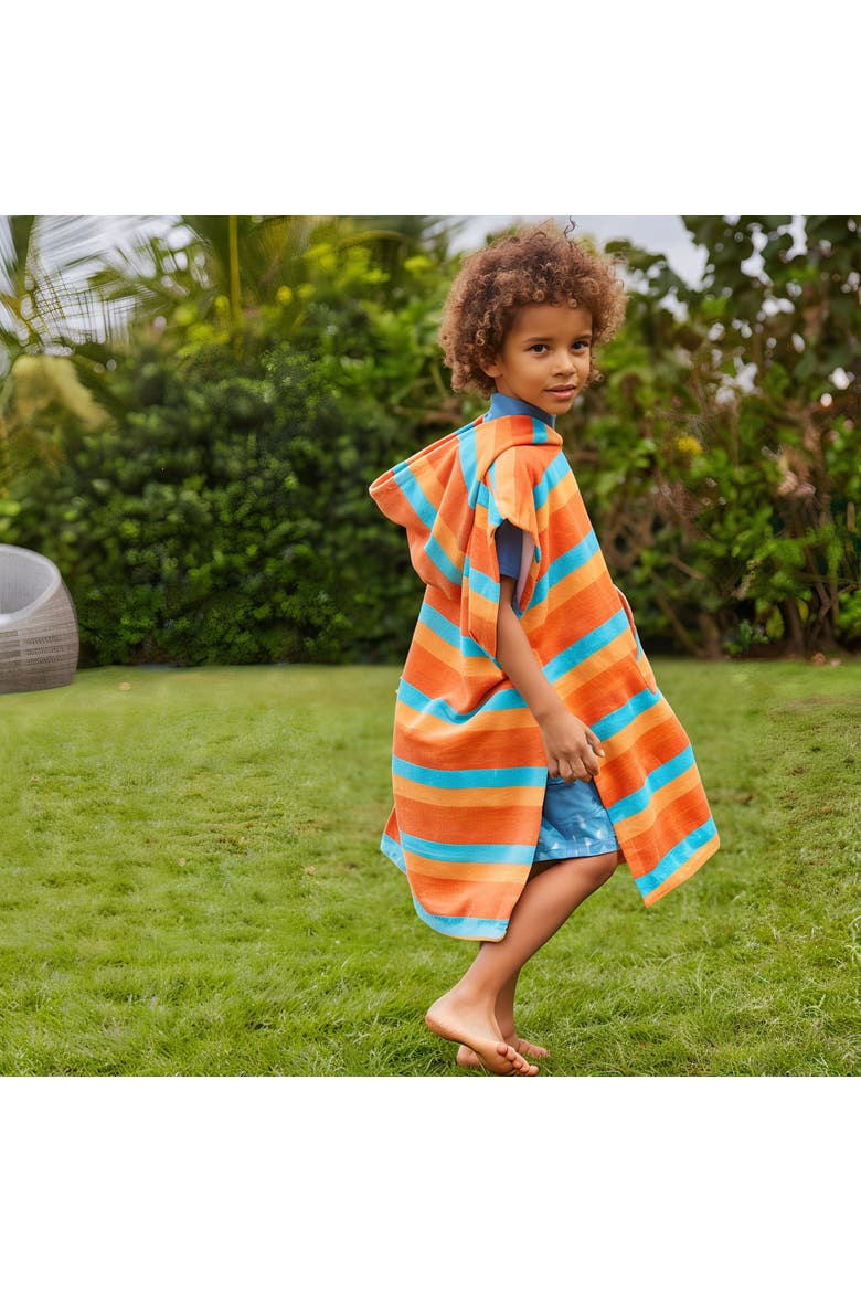 Hooded Beach Poncho, Alternate, color, Sunset Stripe