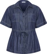 City Chic Mikayla Tie Waist Denim Shirt