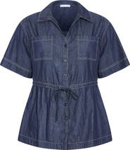 City Chic Mikayla Tie Waist Denim Shirt