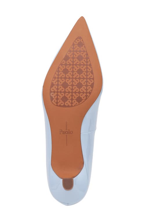 Linea Paolo Patent Pointed Toe Pump In Pale Blue