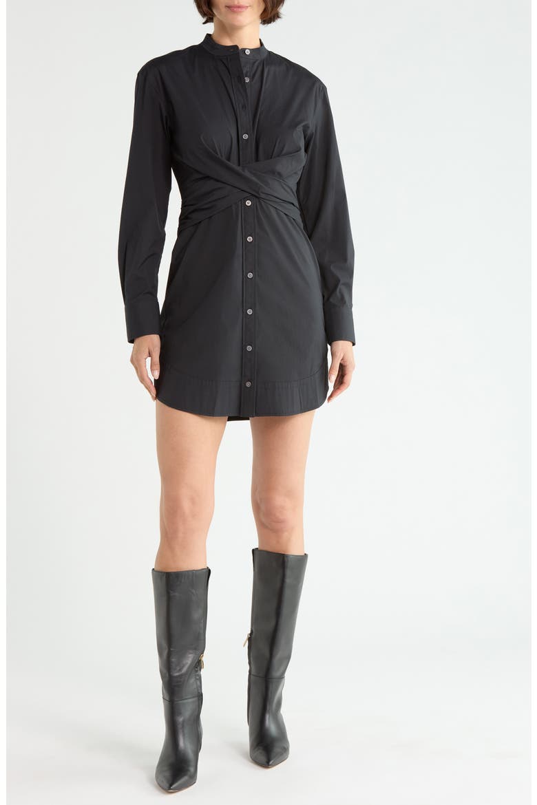 Ellers Twist Waist Shirtdress, Main, color, BLACK
