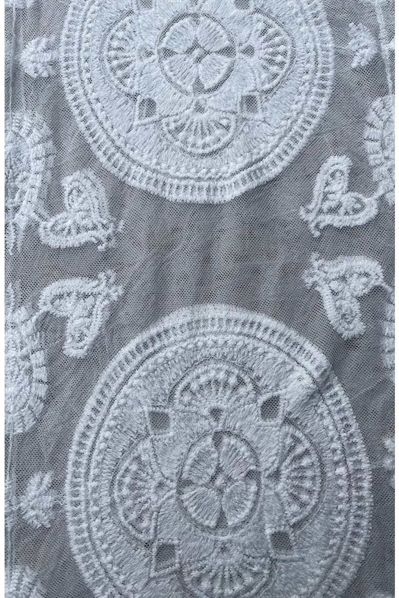 Mesh Embroidered Tunic Top, Alternate, color, IVORY