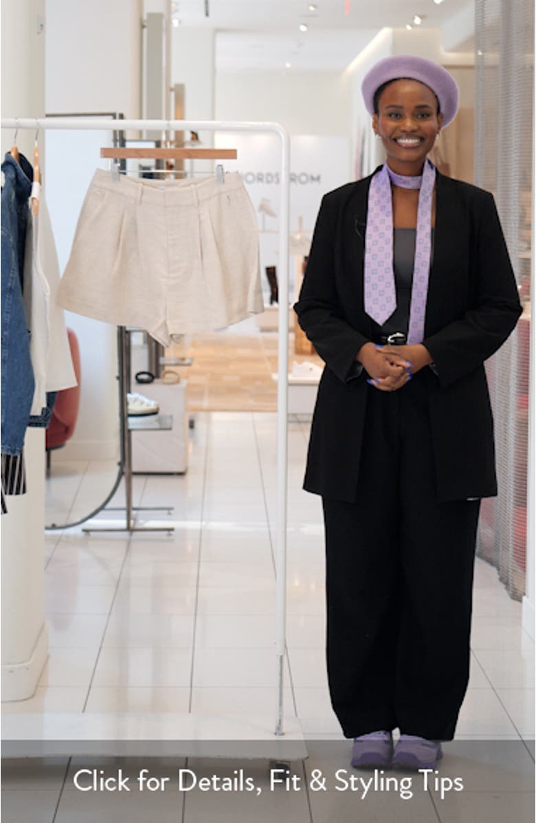 Pleated Tencel<sup>™</sup> & Linen Trouser Shorts, sales video thumbnail