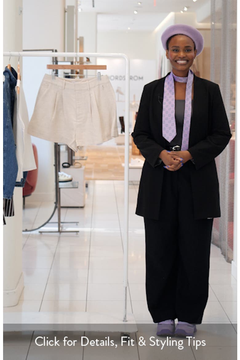 Pleated Tencel™ & Linen Trouser Shorts video