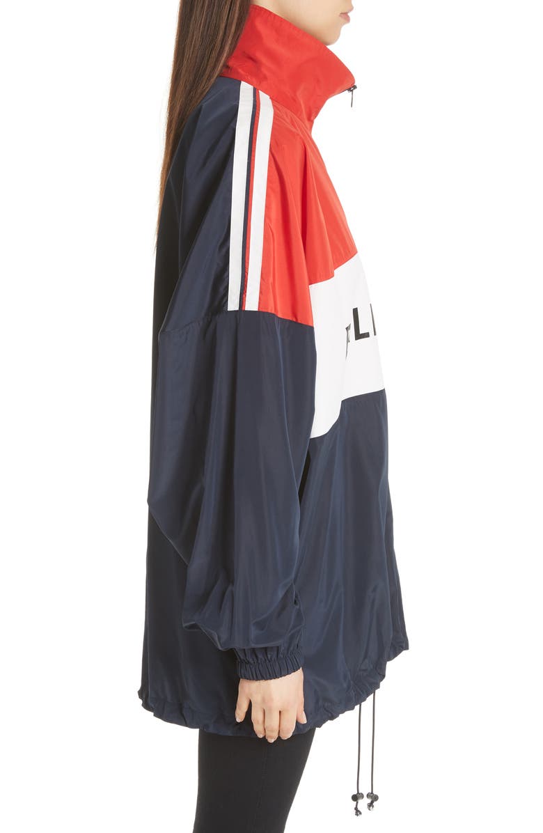 Balenciaga Logo Colorblock Windbreaker Jacket, Alternate, color,