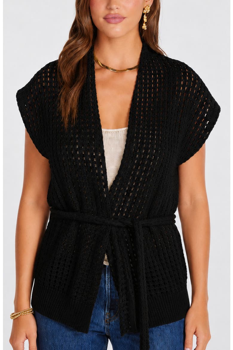 Coastal Belted Cardigan, Main, color, Black