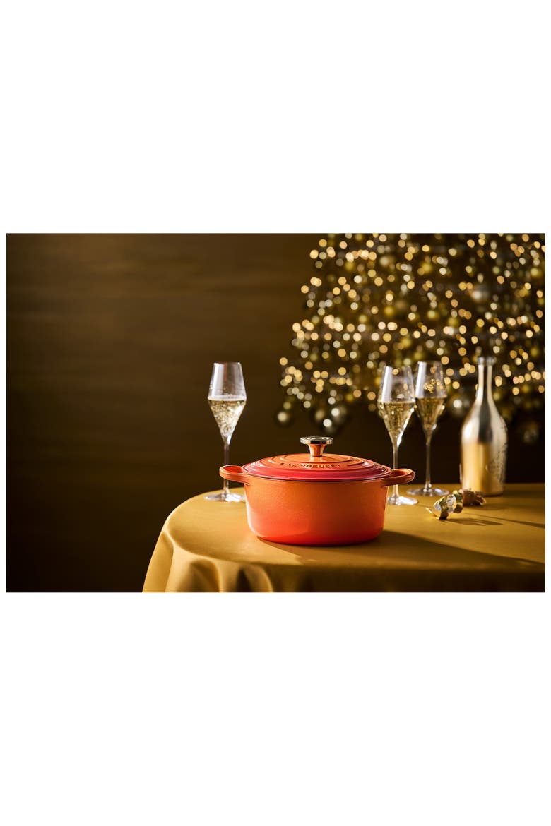 Signature 7.25-Quart Round Enamel Cast Iron Dutch Oven, Alternate, color, FLAMME DOREE